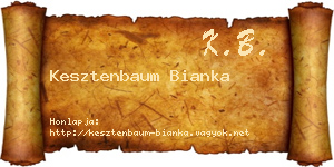 Kesztenbaum Bianka névjegykártya